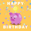 Happy Birthday Piggybank Confetti-exploding Greetings Card