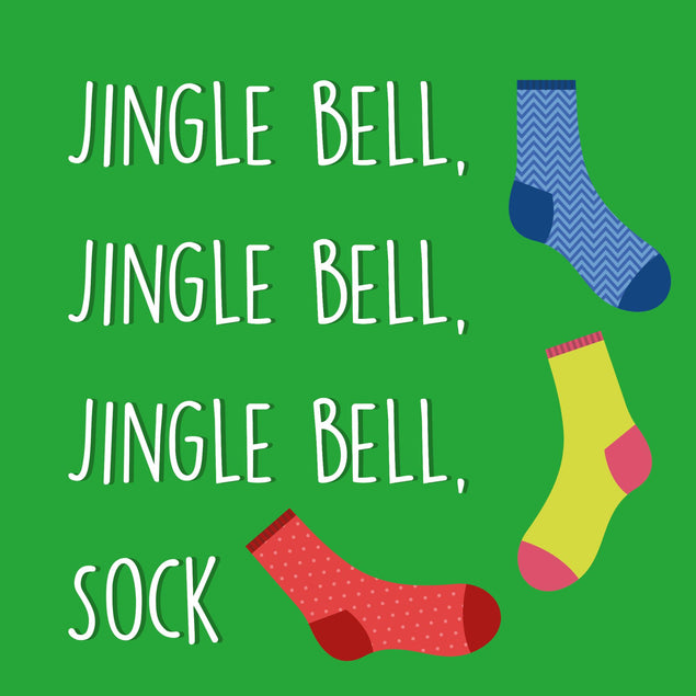 Jingle Bell Sock Christmas Confetti-exploding Greetings Card
