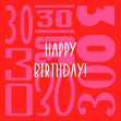 Happy 30th Birthday Red Background Confetti-exploding Greetings Card