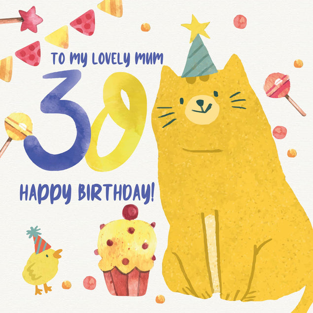 To My Lovely Mum 30th Birthday Confetti-exploding Greetings Card