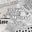 Happy 40th Birthday Crossword Confetti-exploding Greetings Card