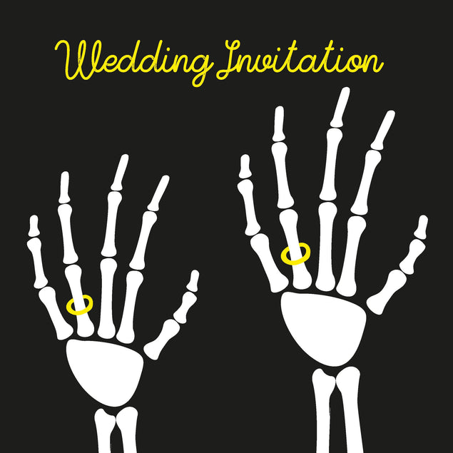 Halloween Wedding Invitation Black Confetti-exploding Greetings Card