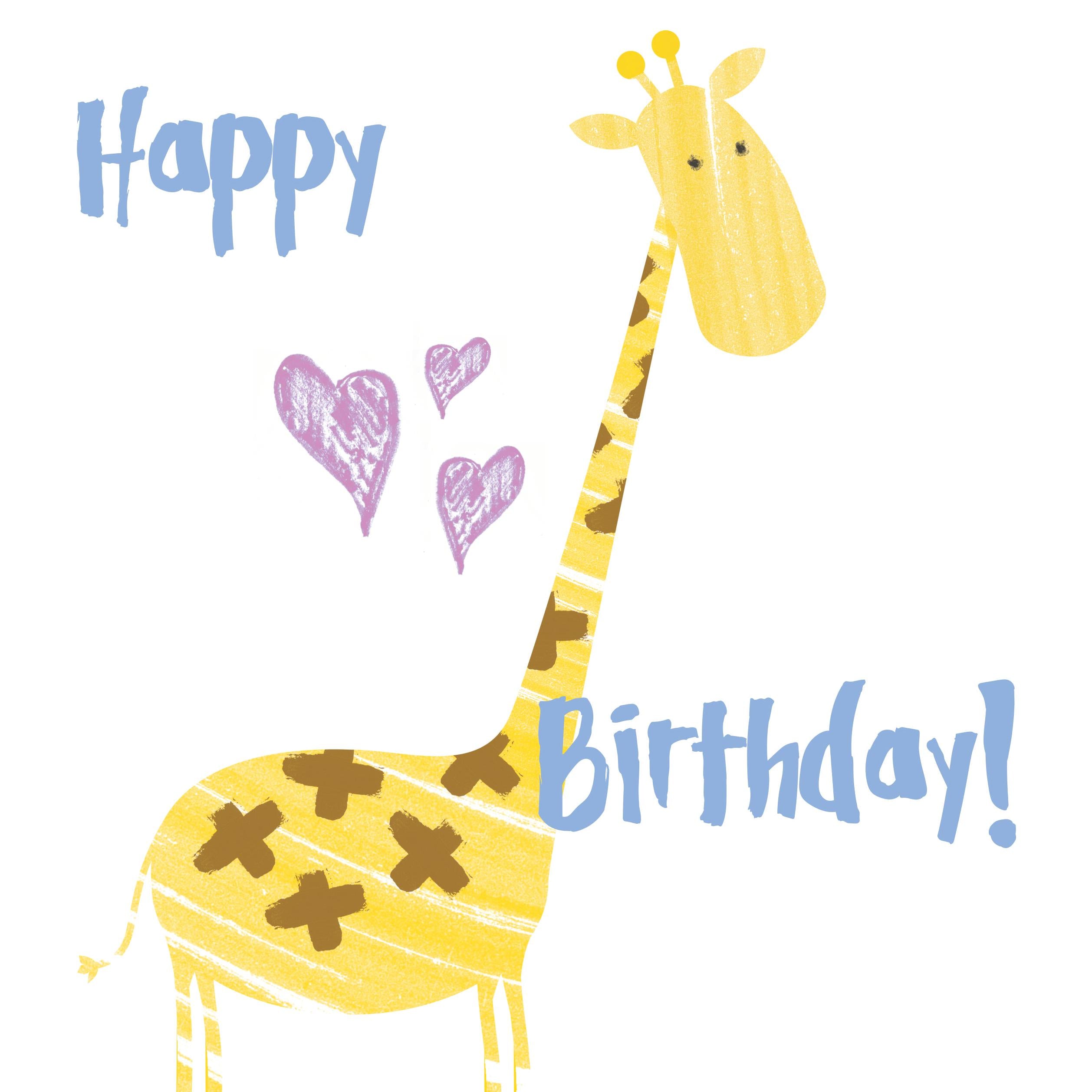 Cute Giraffe Happy Birthday Confetti-exploding Greetings Card – Boomf