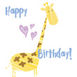 Cute Giraffe Happy Birthday Confetti-exploding Greetings Card