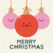 Merry Christmas Baubles Confetti-exploding Greetings Card