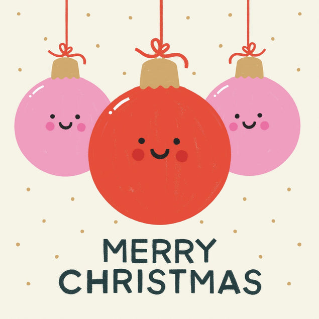 Merry Christmas Baubles Confetti-exploding Greetings Card
