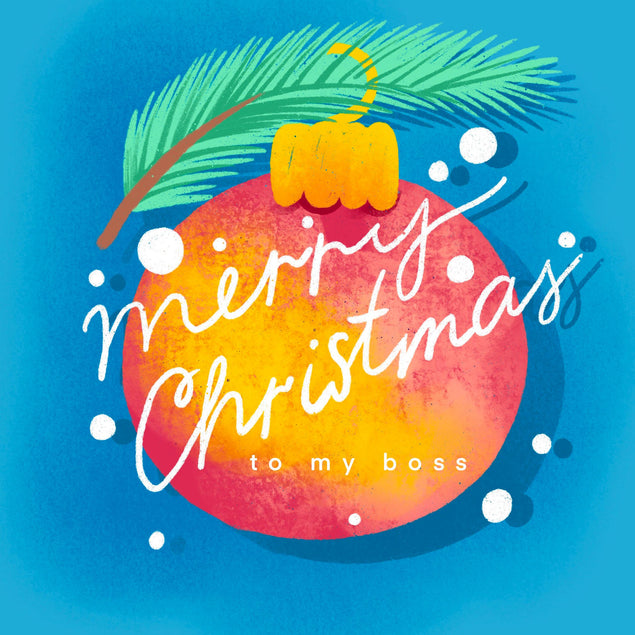 Merry Christmas To My Boss Beautiful Blue Confetti-exploding Greetings Card