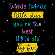 Twinkle Twinkle Little Star Little Sister Confetti-exploding Greetings Card