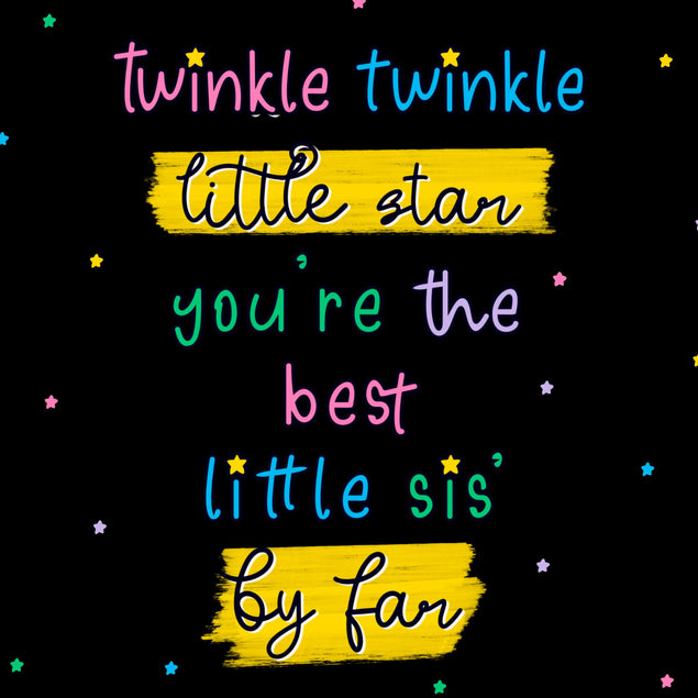 Twinkle Twinkle Little Star Little Sister Confetti-exploding Greetings Card