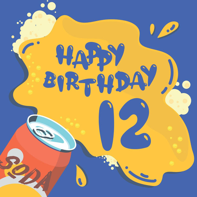 Happy 12th Birthday Confetti-exploding Greetings Card
