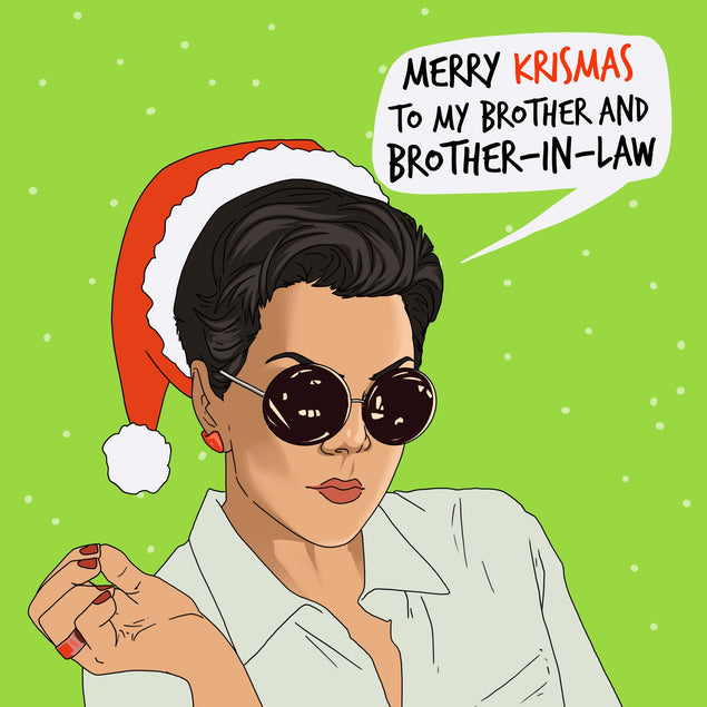 Merry Krismas Brother And Brother-in-law Kris Jenner Confetti-exploding Greetings Card