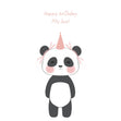 Cute Panda In Pink Party Hat Happy Birthday My Love Confetti-exploding Greetings Card