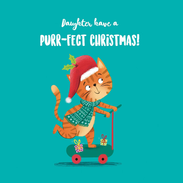 Cute Orange Cat Daughter Christmas Confetti-exploding Greetings Card