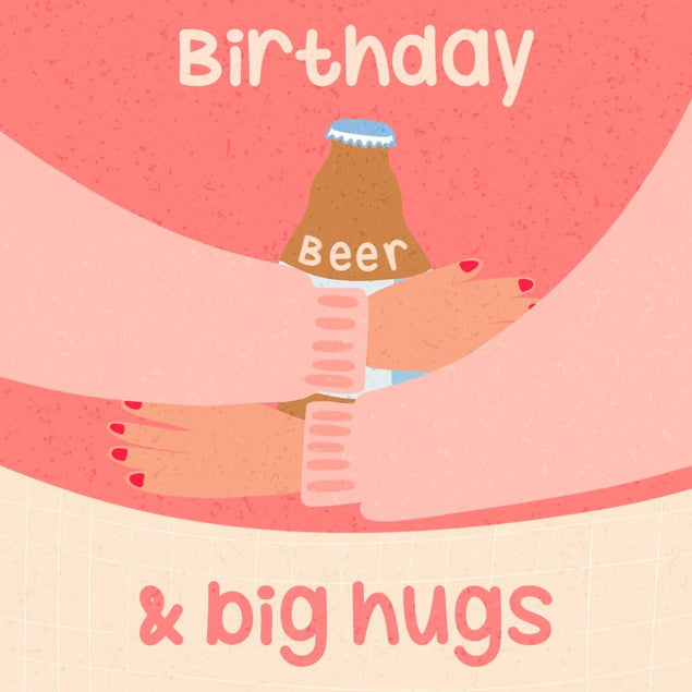 Birthday Beer Hugs Confetti-exploding Greetings Card