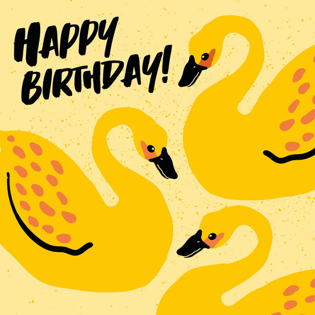 Happy Birthday Swan Confetti-exploding Greetings Card