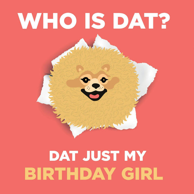Pomeranian BDay Girl Confetti-exploding Greetings Card