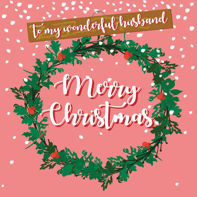 Merry Christmas Wonderful Husband Confetti-exploding Greetings Card