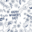 Hands And Flowers International Women's Day Confetti-exploding Greetings Card