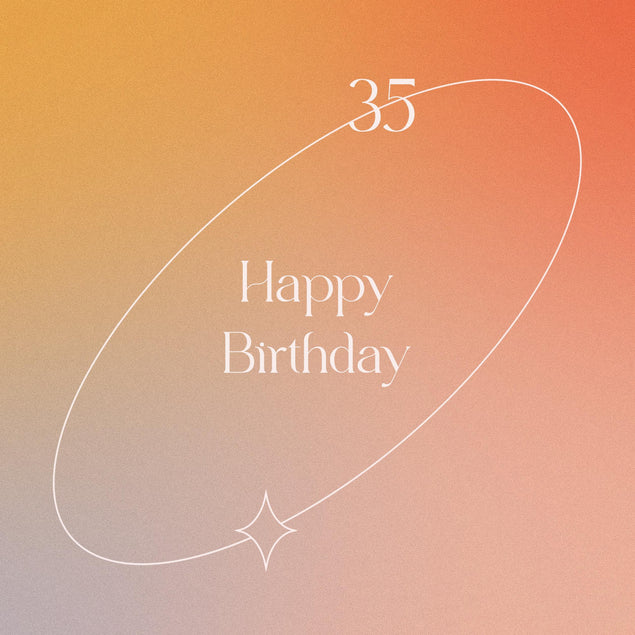 Happy 35th Birthday With Minimalist Background Confetti-exploding Greetings Card