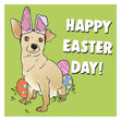 Little Dog Wearing Bunny Ears Easter Confetti-exploding Greetings Card