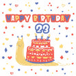Funny Snail Cake Happy 23rd Birthday Confetti-exploding Greetings Card