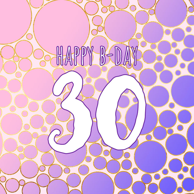 Purple Bubbles Happy 30th Birthday Confetti-exploding Greetings Card
