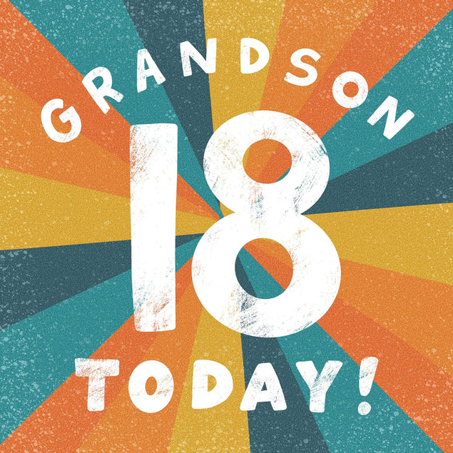 Grandson Eighteen Today 18th Birthday Confetti-exploding Greetings Card