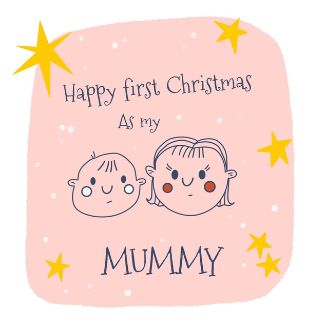 Happy First Christmas As My Mummy Cute Babies Confetti-exploding Greetings Card