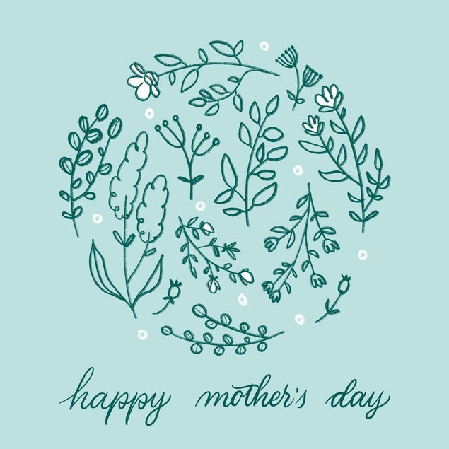 Mother's Day Flowers Mint Confetti-exploding Greetings Card