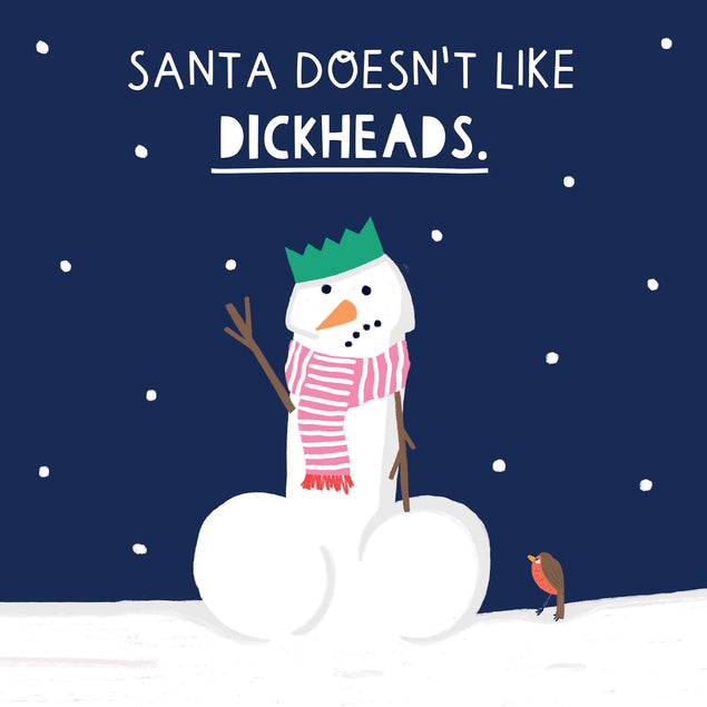 Santa Doesn't Like Dickheads Christmas Confetti-exploding Greetings Card