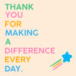 Thank You For Making A Difference Confetti-exploding Greetings Card