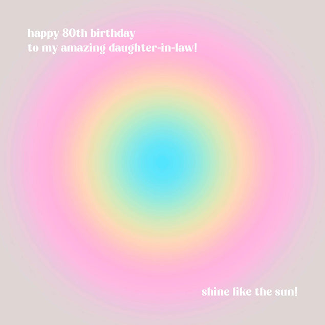Happy 80th Birthday Shine Like The Sun For Daughter-in-law Confetti-exploding Greetings Card