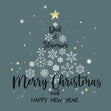 Mery Christmas And Happy New Year Dad And Stepmum Christmas Tree Made Of Snowflakes Confetti-exploding Greetings Card