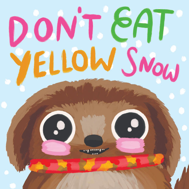 Yellow Snow Dog Christmas Confetti-exploding Greetings Card