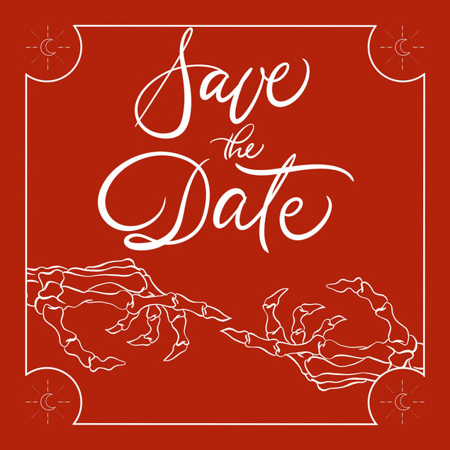 Red Background Skeleton Halloween Wedding Invitation Confetti-exploding Greetings Card