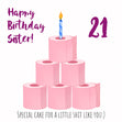 Special Cake Happy 21st Birthday Sister Confetti-exploding Greetings Card