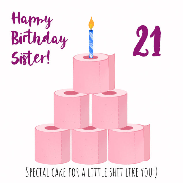 Special Cake Happy 21st Birthday Sister Confetti-exploding Greetings Card