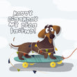 Happy Birthday For Friend Dachshund Confetti-exploding Greetings Card