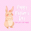 Happy Father's Day From Your Cute Rabbit Confetti-exploding Greetings Card