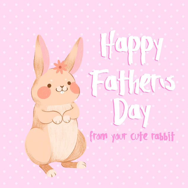 Happy Father's Day From Your Cute Rabbit Confetti-exploding Greetings Card
