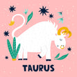 White Bull Taurus Star Sign Birthday Confetti-exploding Greetings Card