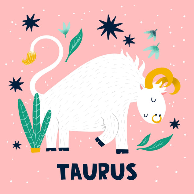 White Bull Taurus Star Sign Birthday Confetti-exploding Greetings Card