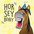 Funny Horsey Birthday Confetti-exploding Greetings Card