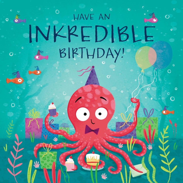 Octopus Have An Inkredible Birthday Confetti-exploding Greetings Card