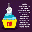Happy 18th Birthday Brother F*ck You Cake Confetti-exploding Greetings Card