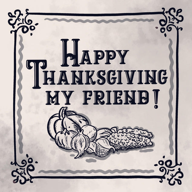 Happy Thanksgiving My Friend Vintage Confetti-exploding Greetings Card