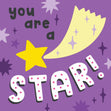 You Are A Star In Purple Sky Confetti-exploding Greetings Card