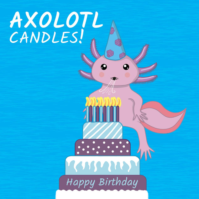 Axolotl Candles Birthday Confetti-exploding Greetings Card