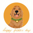 Happy Father's Day Smiling Golden Retriever Confetti-exploding Greetings Card