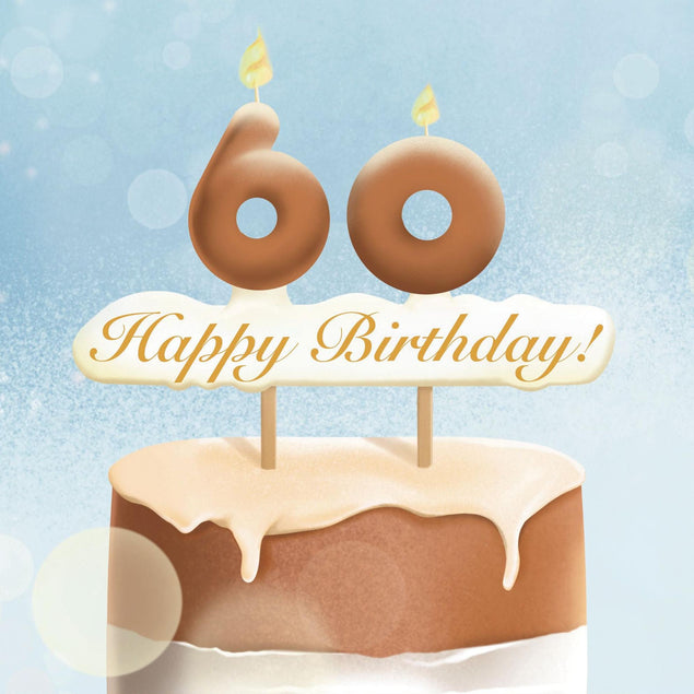 60th Happy Birthday Cake Confetti-exploding Greetings Card